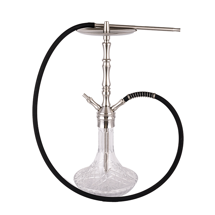 Exemplar Serena Vitrum Argentum Steel Duo-Hookah 64cm