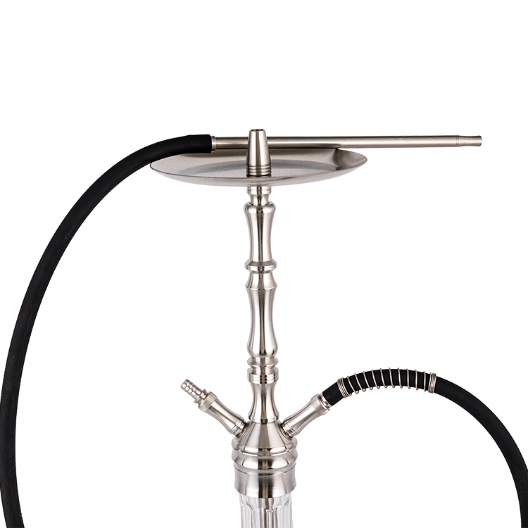 Exemplar Serena Vitrum Argentum Steel Duo-Hookah 64cm