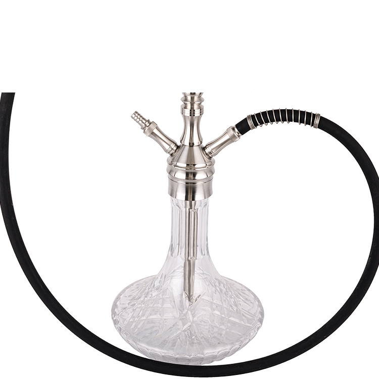 Exemplar Serena Vitrum Argentum Steel Duo-Hookah 64cm