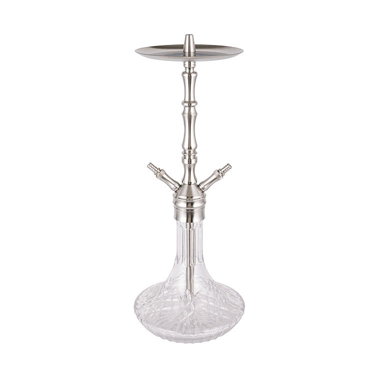 Exemplar Serena Vitrum Argentum Steel Duo-hole Hookah 64cm-1