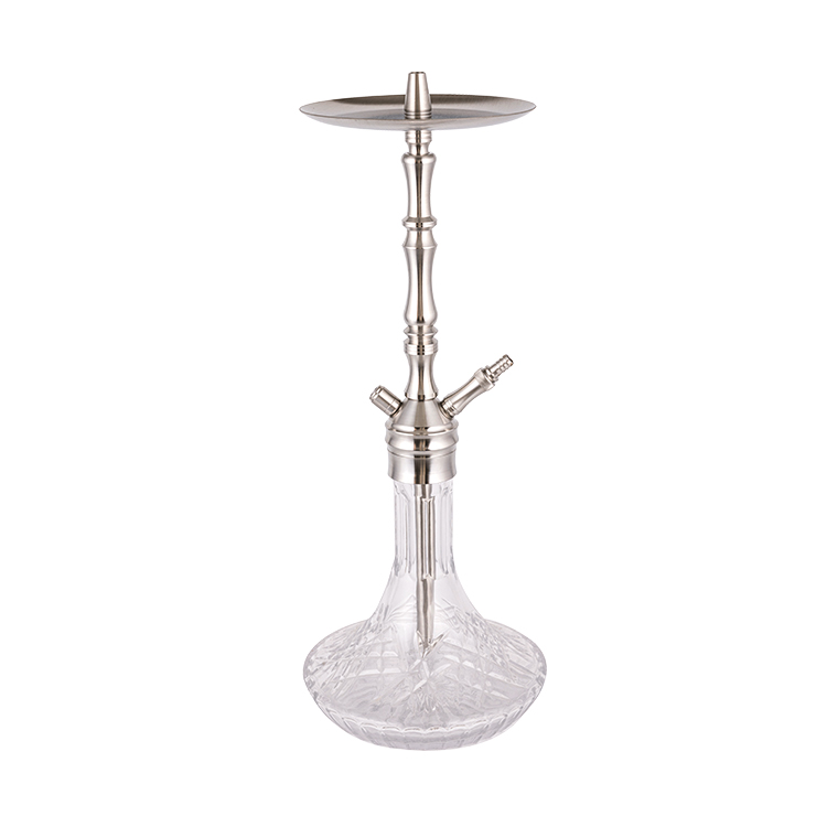 Exemplar Serena Vitrum Argentum Steel Duo-hole Hookah 64cm-1