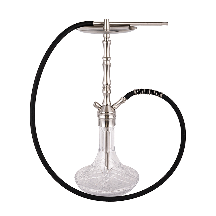 Exemplar Serena Vitrum Argentum Steel Duo-hole Hookah 64cm-1