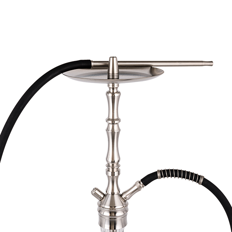 Exemplar Serena Vitrum Argentum Steel Duo-hole Hookah 64cm-1