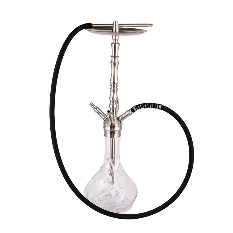 Exemplar Serena Vitrum Argentum Diver quattuor-hole Hookah 64cm