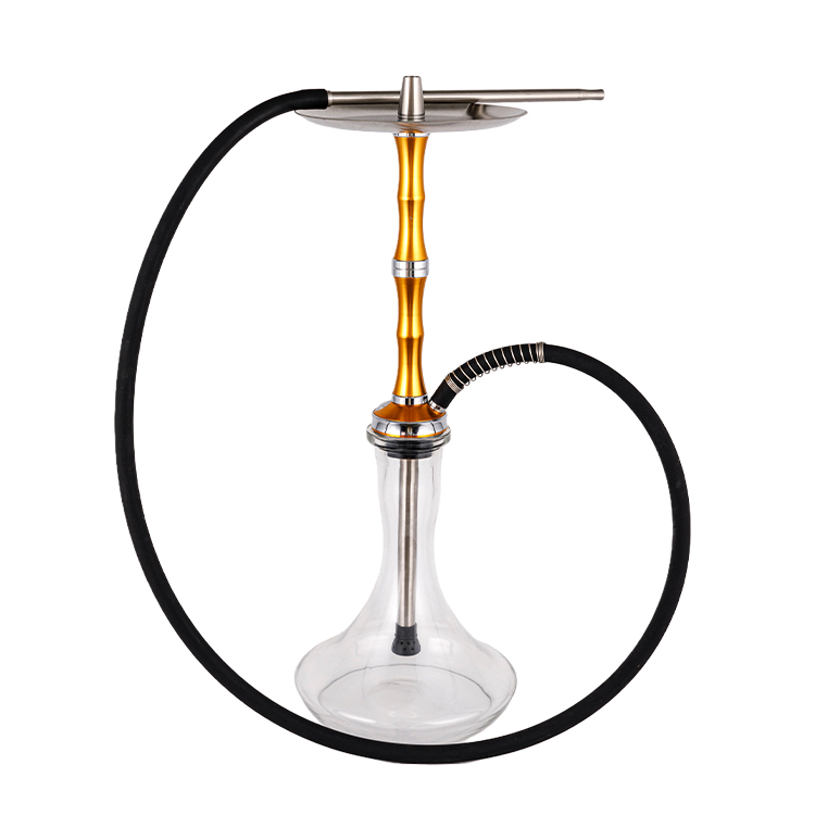 Pclear Vitrum Aluminium Steel Single Hole Rose Aurum Hookah 56cm