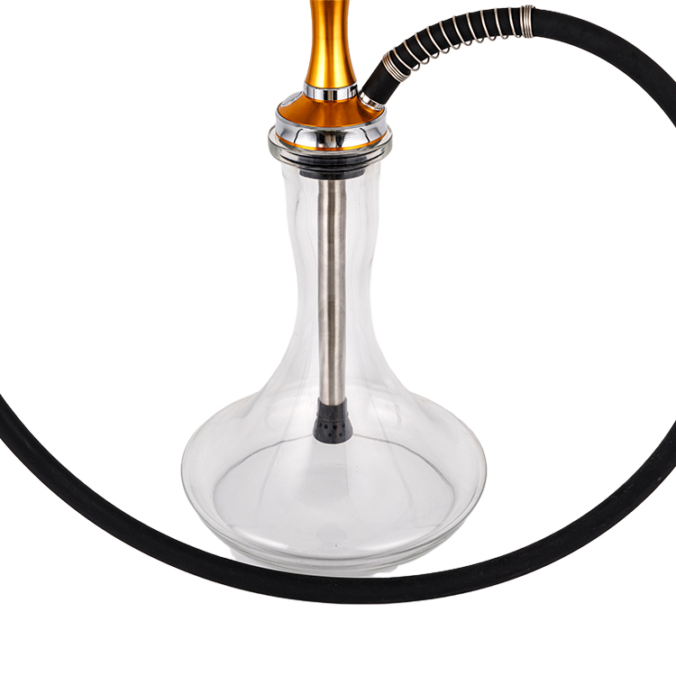 Pclear Vitrum Aluminium Steel Single Hole Rose Aurum Hookah 56cm