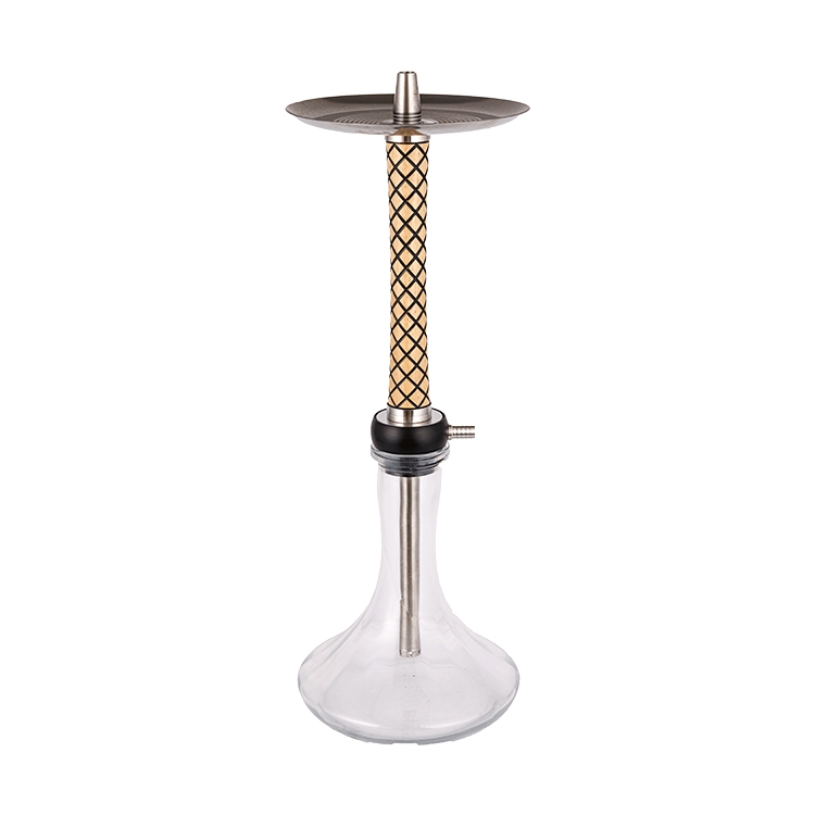 Perspicuus lignum vitreum+Pom+ Steel ligneus Pipe-1 Single-hole Hookah 58cm