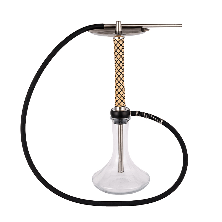 Perspicuus lignum vitreum+Pom+ Steel ligneus Pipe-1 Single-hole Hookah 58cm