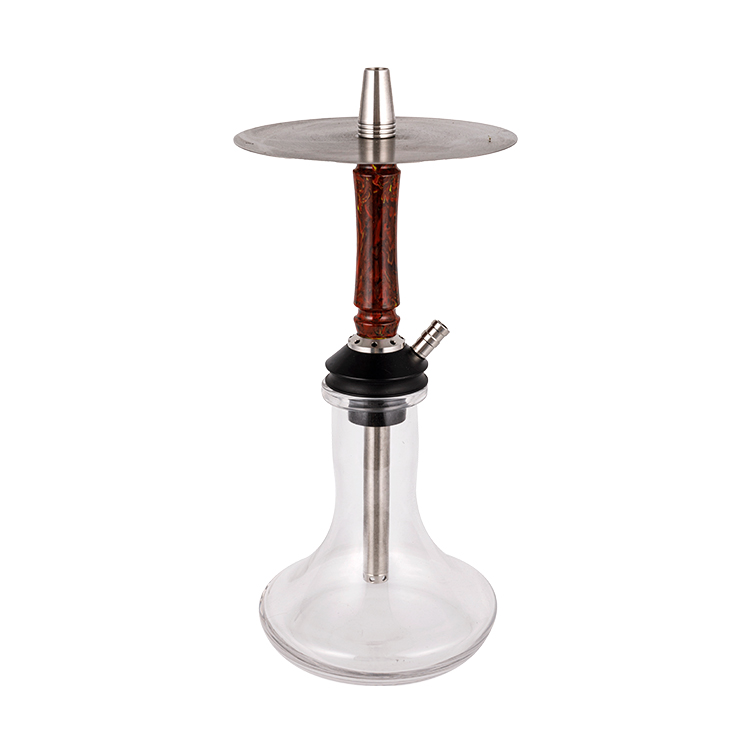 Perspicuus Resinae vitreae + Immaculatae Steel+Pom Resinae Tube Single Hole Hookah 40cm