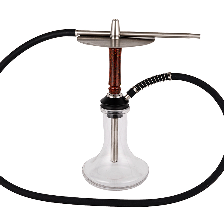 Perspicuus Resinae vitreae + Immaculatae Steel+Pom Resinae Tube Single Hole Hookah 40cm