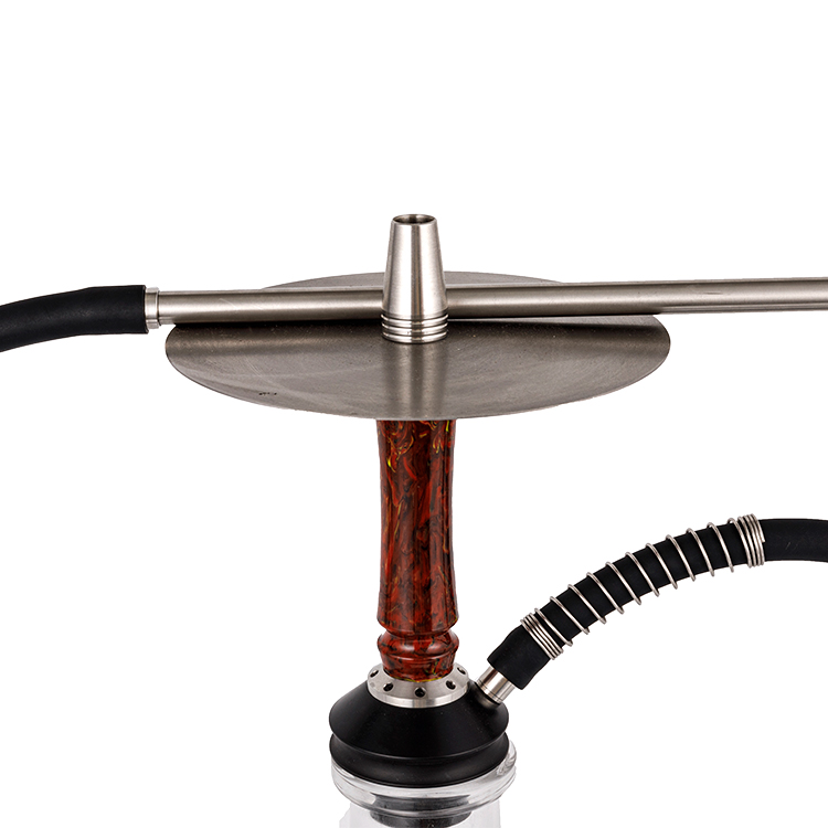 Perspicuus Resinae vitreae + Immaculatae Steel+Pom Resinae Tube Single Hole Hookah 40cm