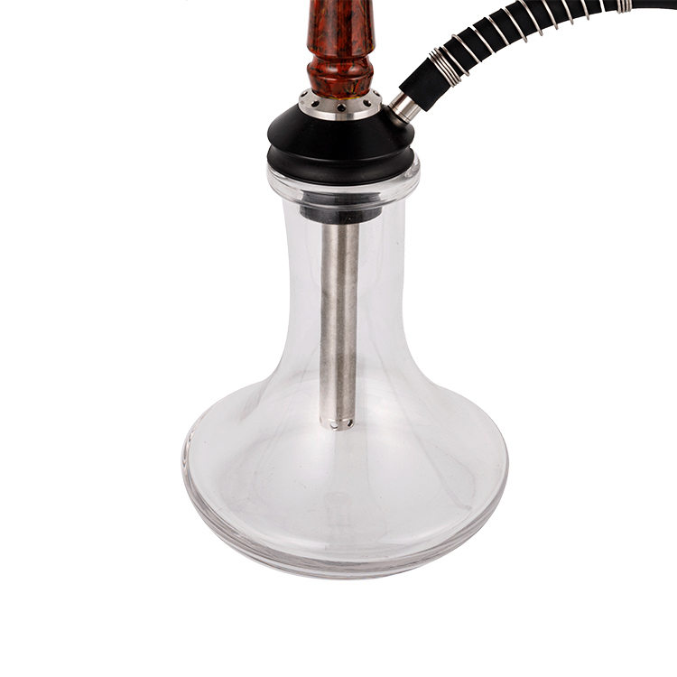 Perspicuus Resinae vitreae + Immaculatae Steel+Pom Resinae Tube Single Hole Hookah 40cm