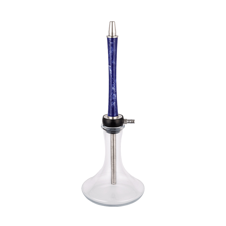 Serena Vitri Resina+Steel+Pom Single Hole Dark Blue Hookah 58cm