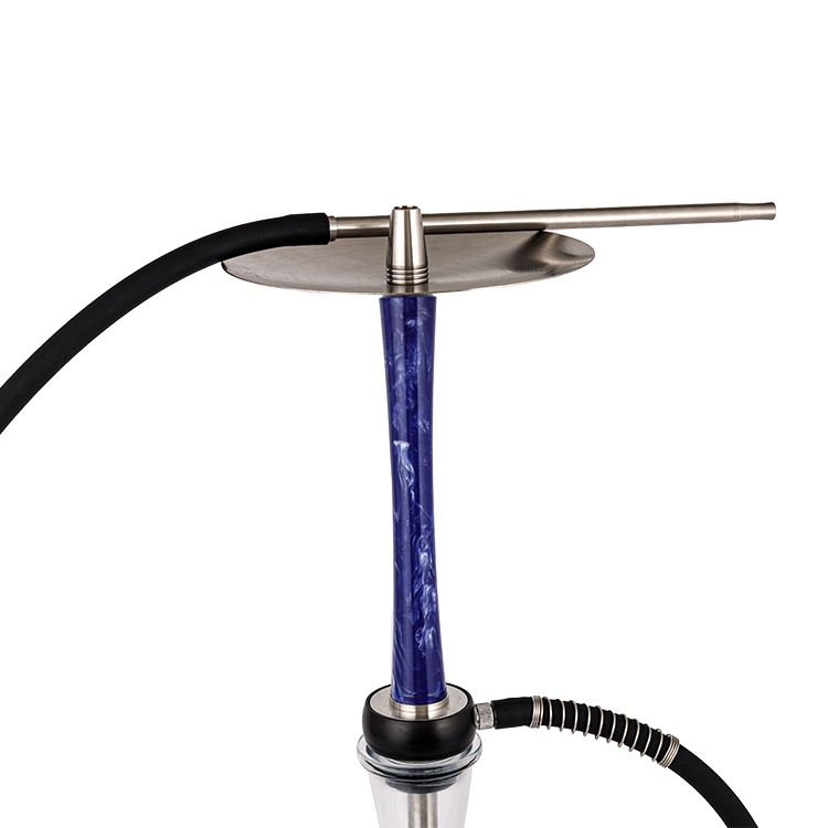 Serena Vitri Resina+Steel+Pom Single Hole Dark Blue Hookah 58cm