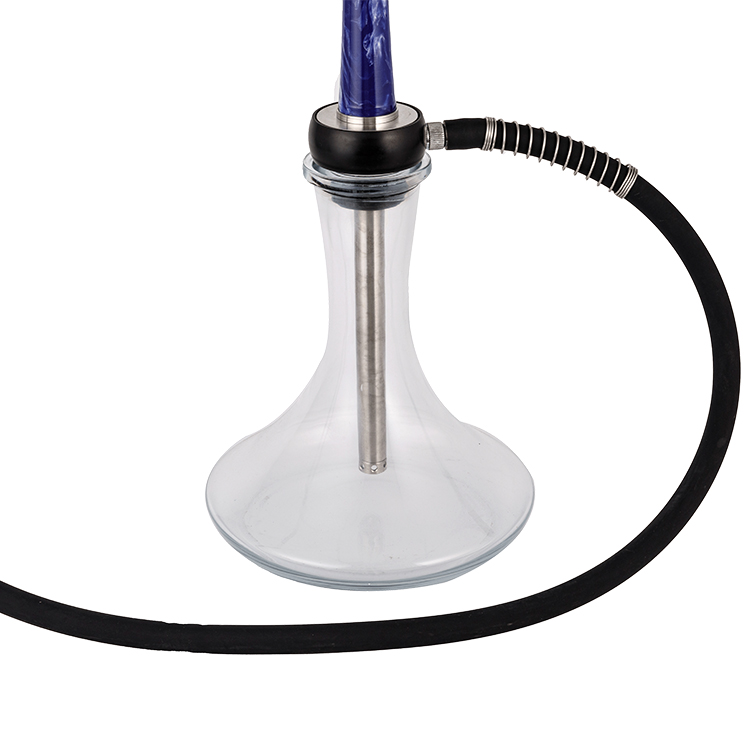 Serena Vitri Resina+Steel+Pom Single Hole Dark Blue Hookah 58cm