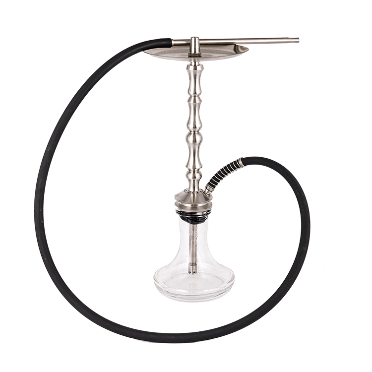 Argentum Vitrum Transparens Steel Metal Tube-3 Single-Hookah 64cm