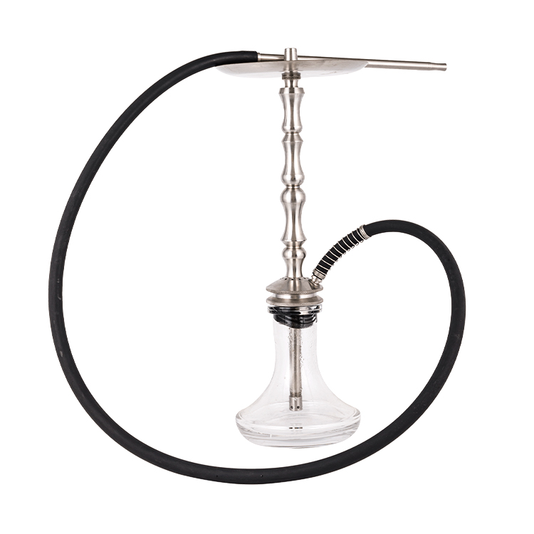 Argentum Vitrum Transparens Steel Metal Tube-3 Single-Hookah 64cm