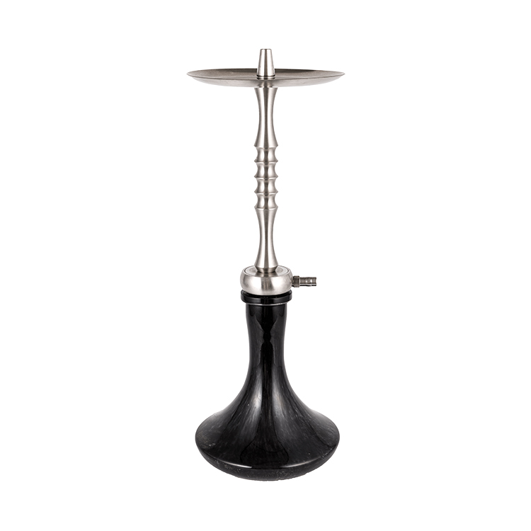 Black Opacum vas Steel Single foramen Hookah 60cm