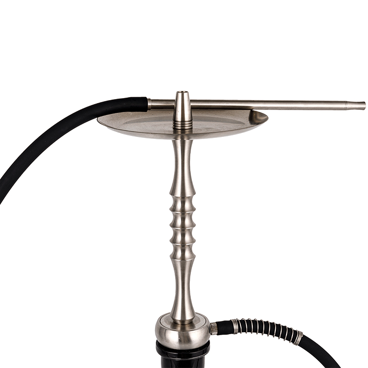 Black Opacum vas Steel Single foramen Hookah 60cm