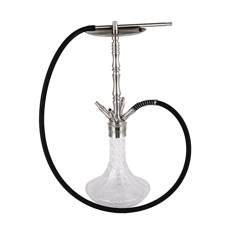 Exemplar Serena Vitrum Argentum Diver quattuor-hole Hookah 64cm-1