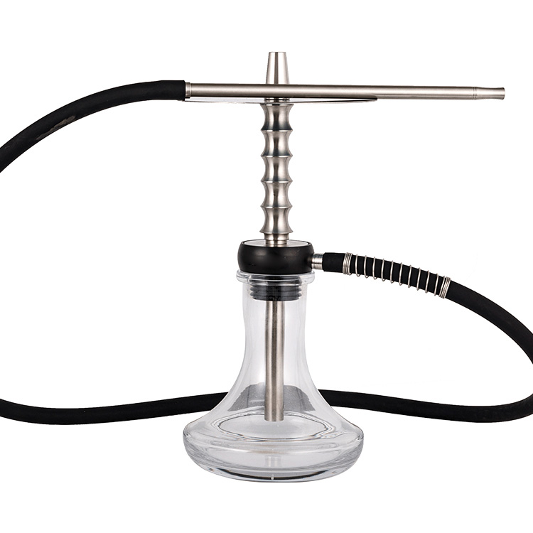 Perspicuus vitreus Pom+Stainless Metal tube Single Hole Hookah 40cm