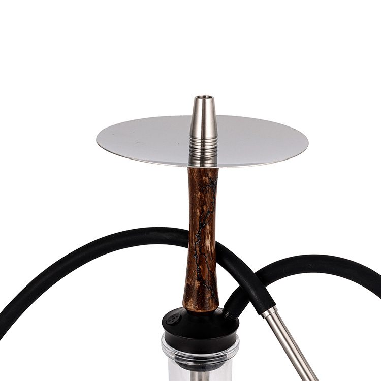 Perspicuus lignum vitreum +Pom+ Steel Material ligneus tube Singulus Hole Hookah 40cm