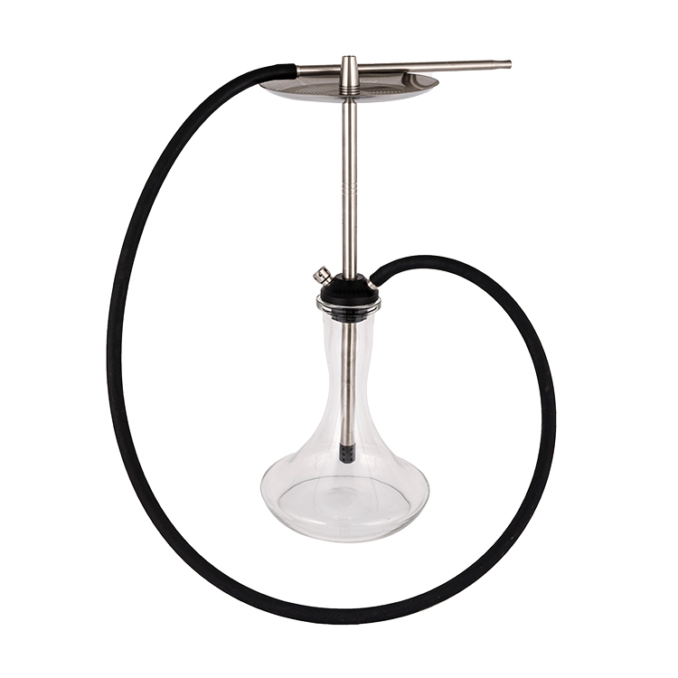 Transparens Vitrum Pom+ Steel Duplex Hole Argentea Hookah 56cm