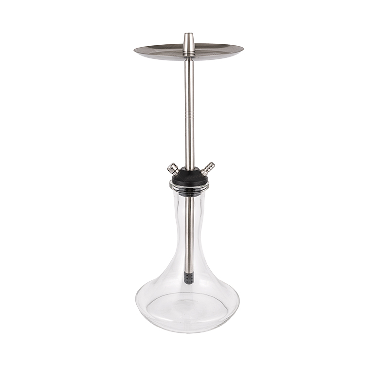 Transparens Vitrum Pom+ Steel Duplex Hole Argentea Hookah 56cm