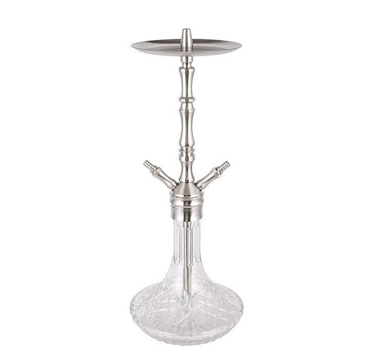 Quomodo ponere Patterned Serenum Vitrum Argentum Stainless Steel Duo-Hookah?